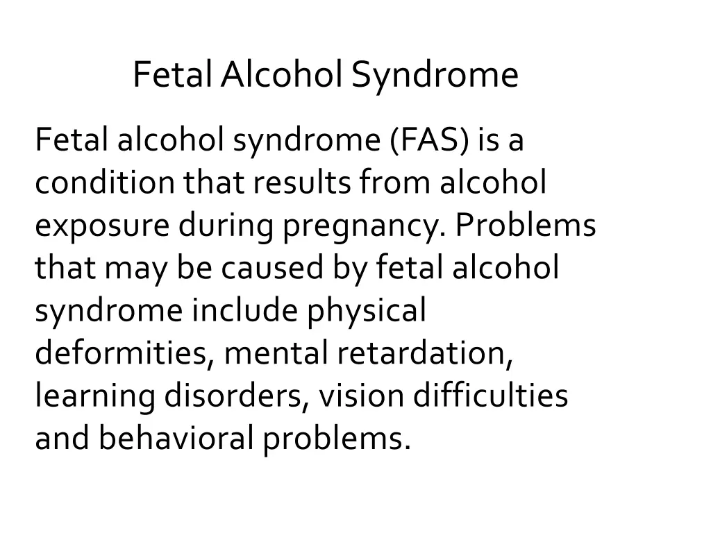 fetal alcohol syndrome