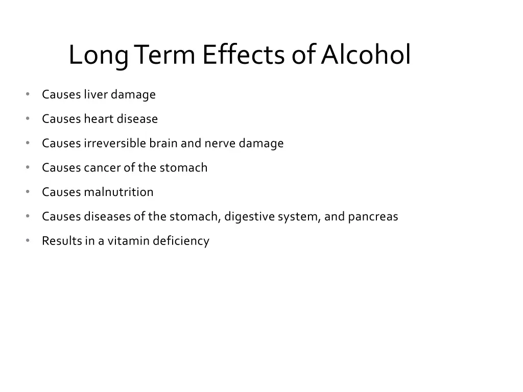 long term effects of alcohol