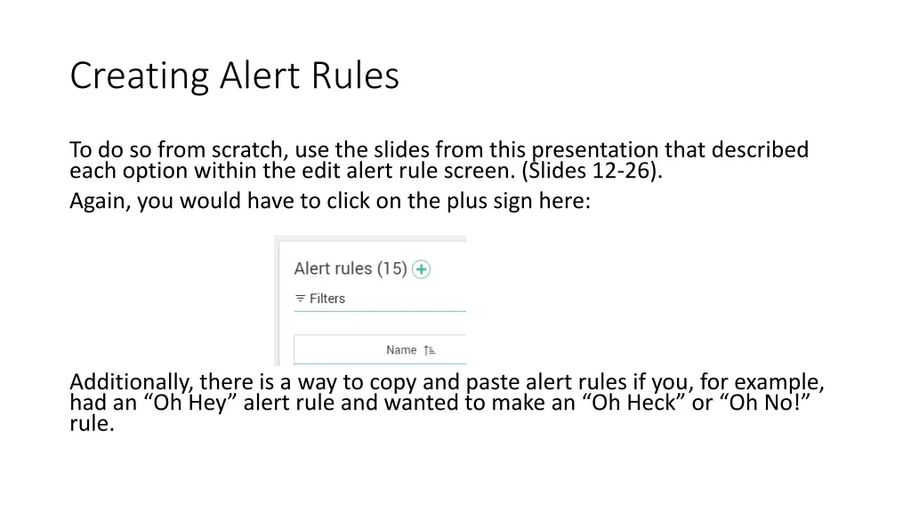 creating alert rules
