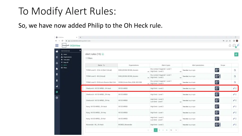 to modify alert rules 15