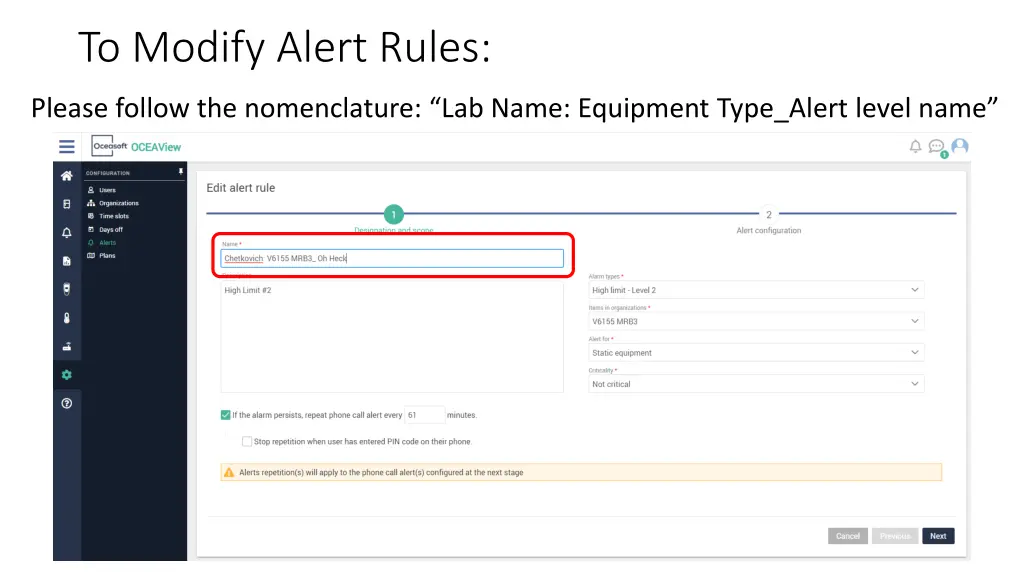 to modify alert rules 3