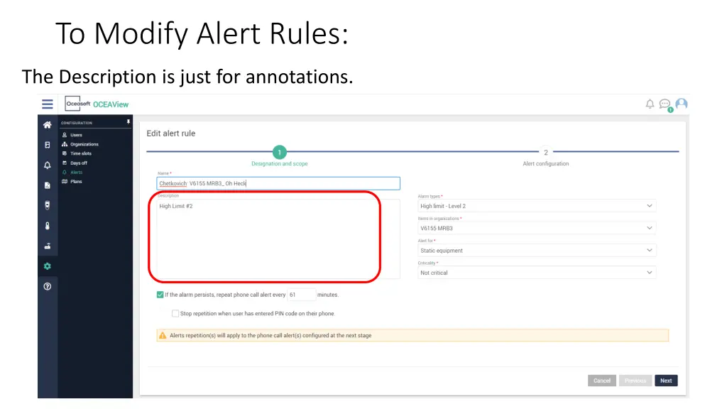 to modify alert rules 6