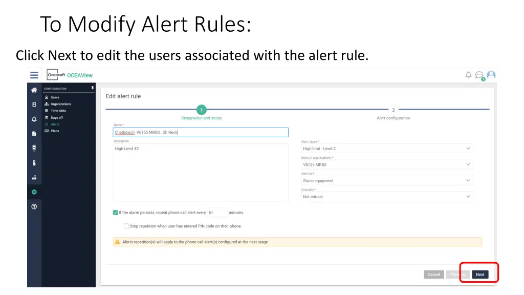 to modify alert rules 7