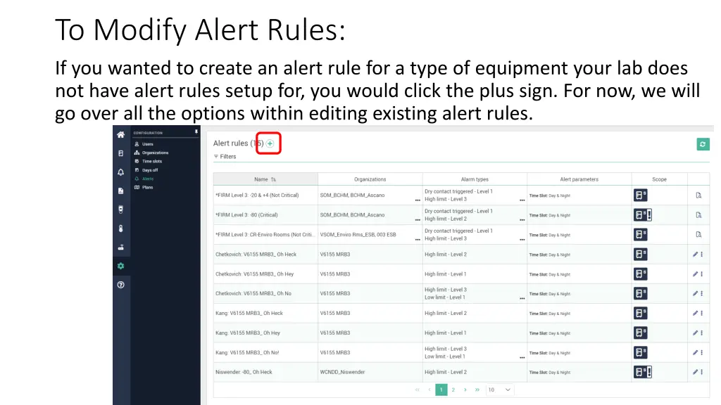 to modify alert rules if you wanted to create