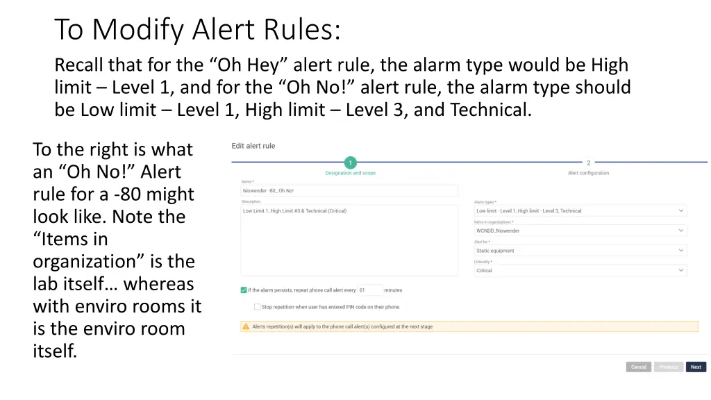 to modify alert rules recall that