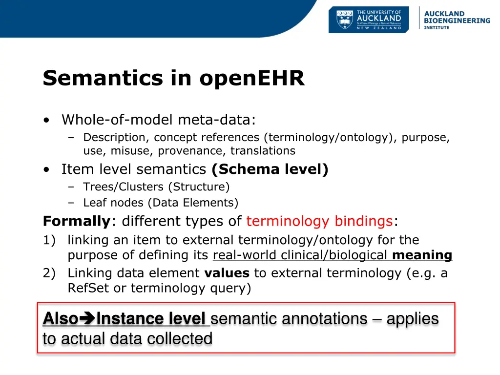 semantics in openehr