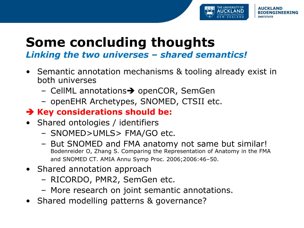 some concluding thoughts linking