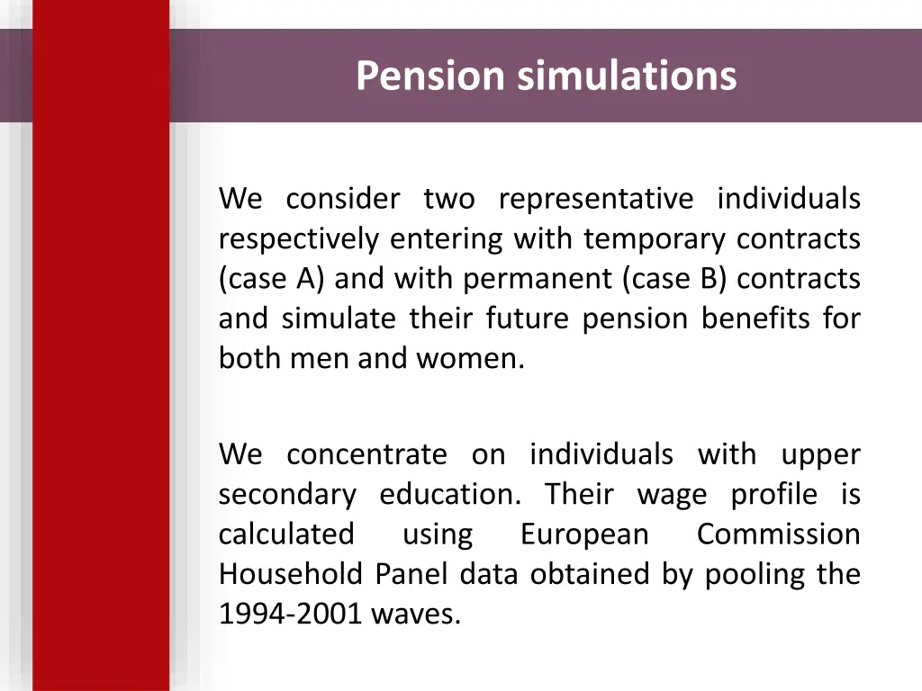 pension simulations