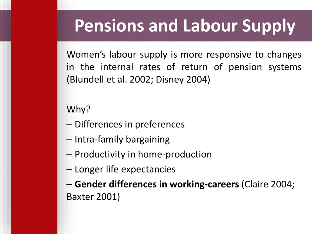 pensions and labour supply