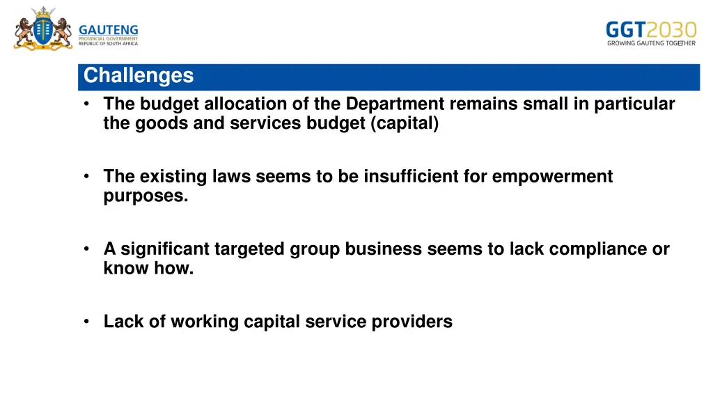 challenges the budget allocation