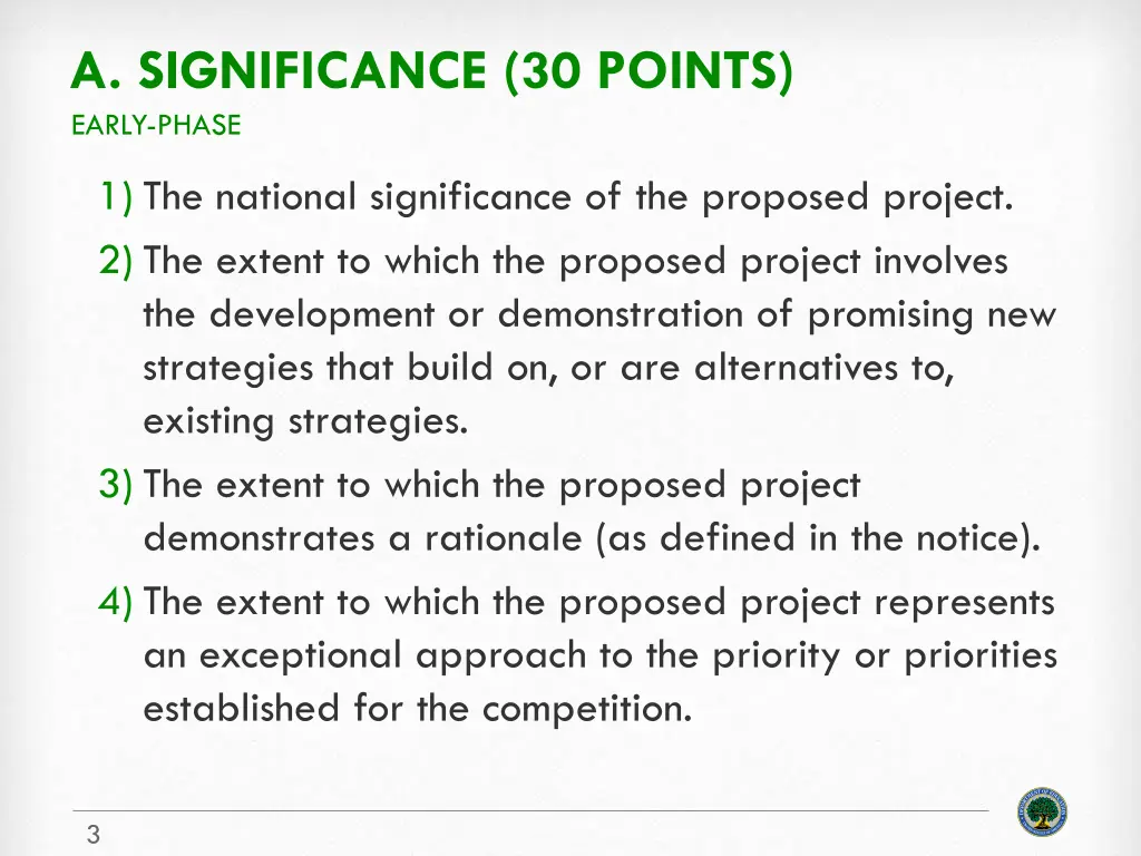 a significance 30 points early phase