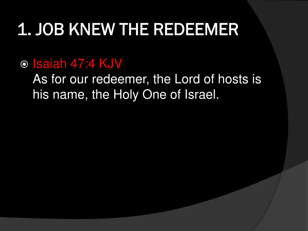 1 job knew the redeemer 1 job knew the redeemer
