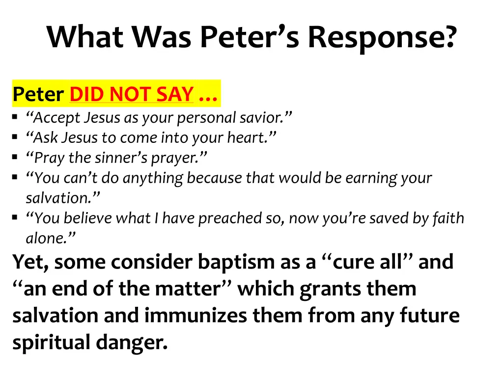 what was peter s response