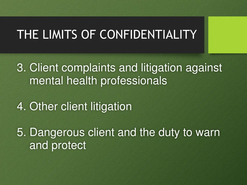 the limits of confidentiality 1