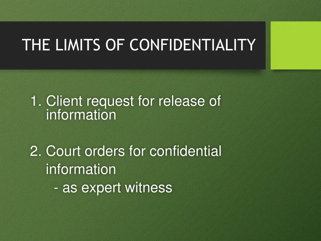 the limits of confidentiality