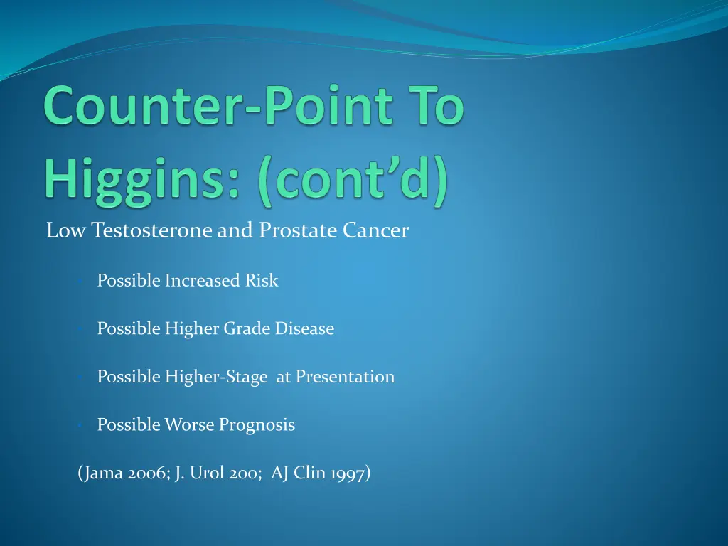 low testosterone and prostate cancer