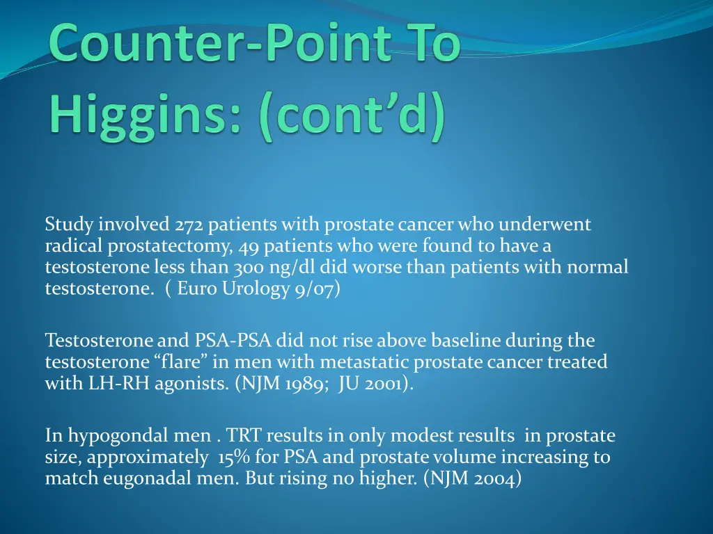 study involved 272 patients with prostate cancer