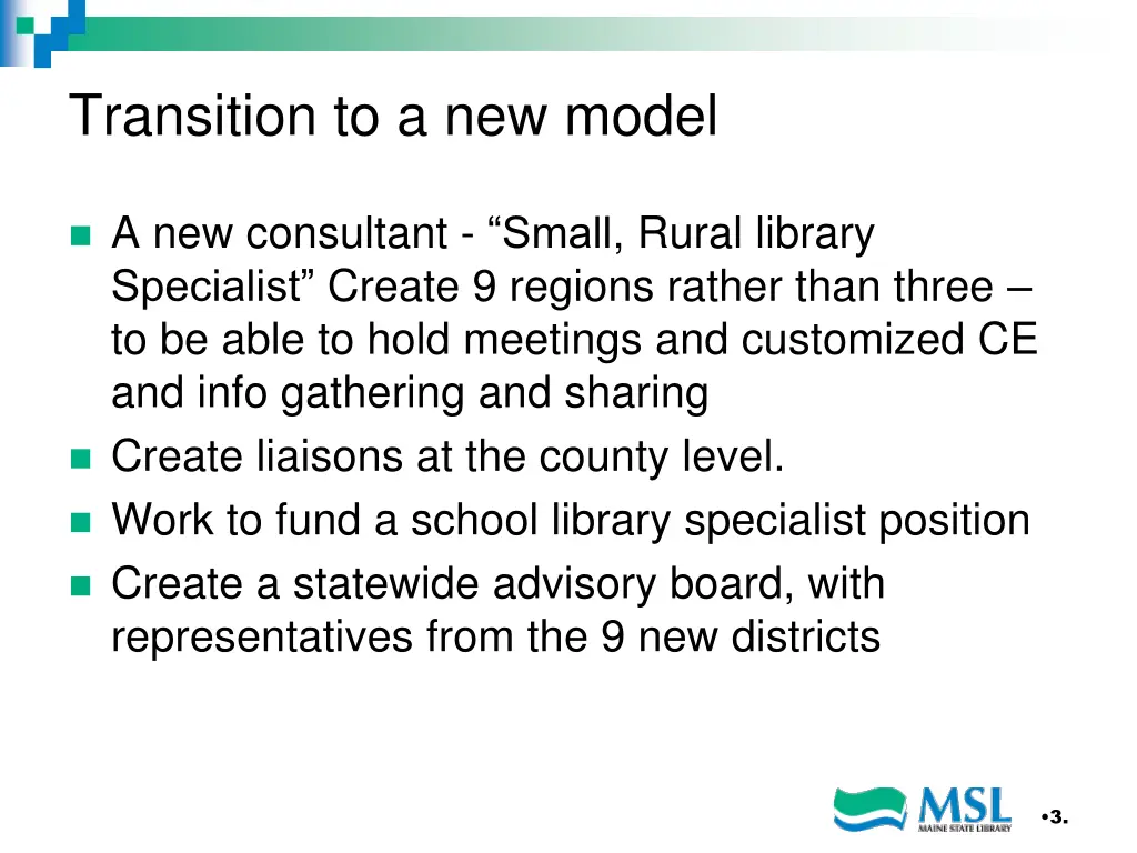 transition to a new model