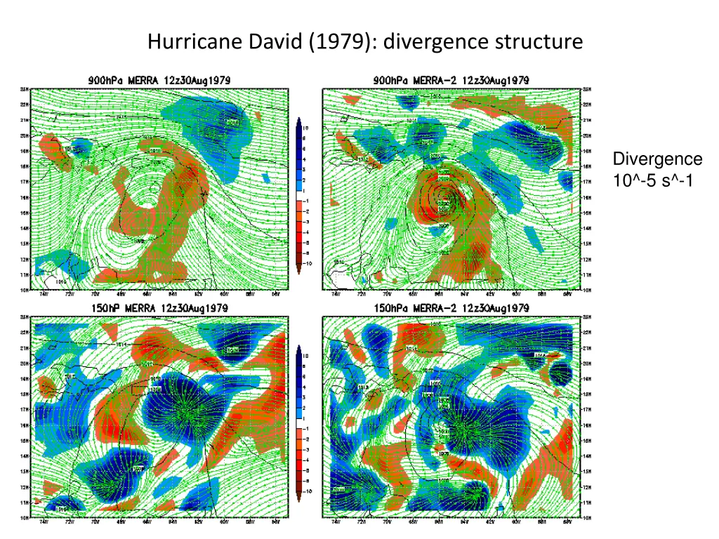 hurricane david 1979 divergence structure