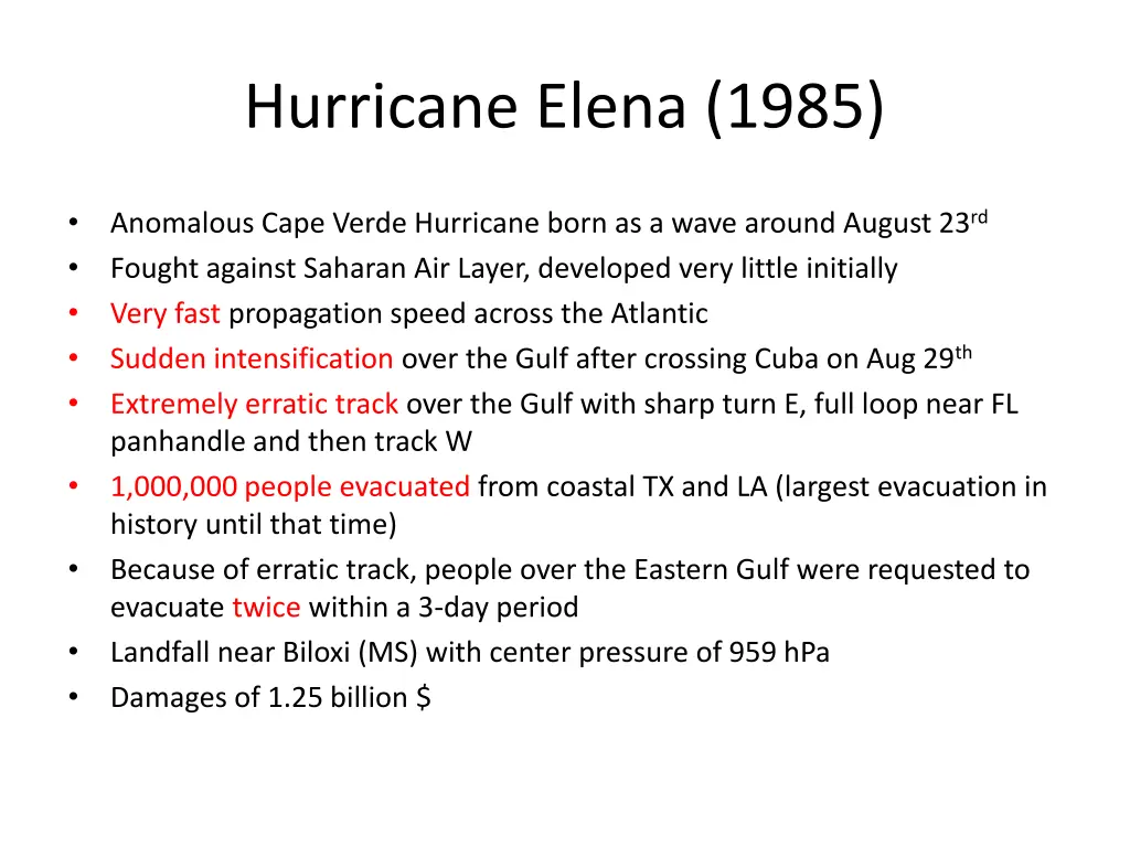 hurricane elena 1985