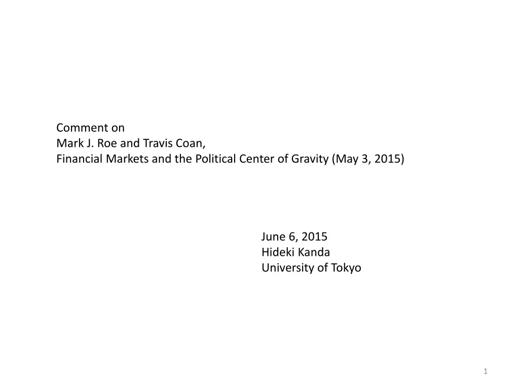 comment on mark j roe and travis coan financial