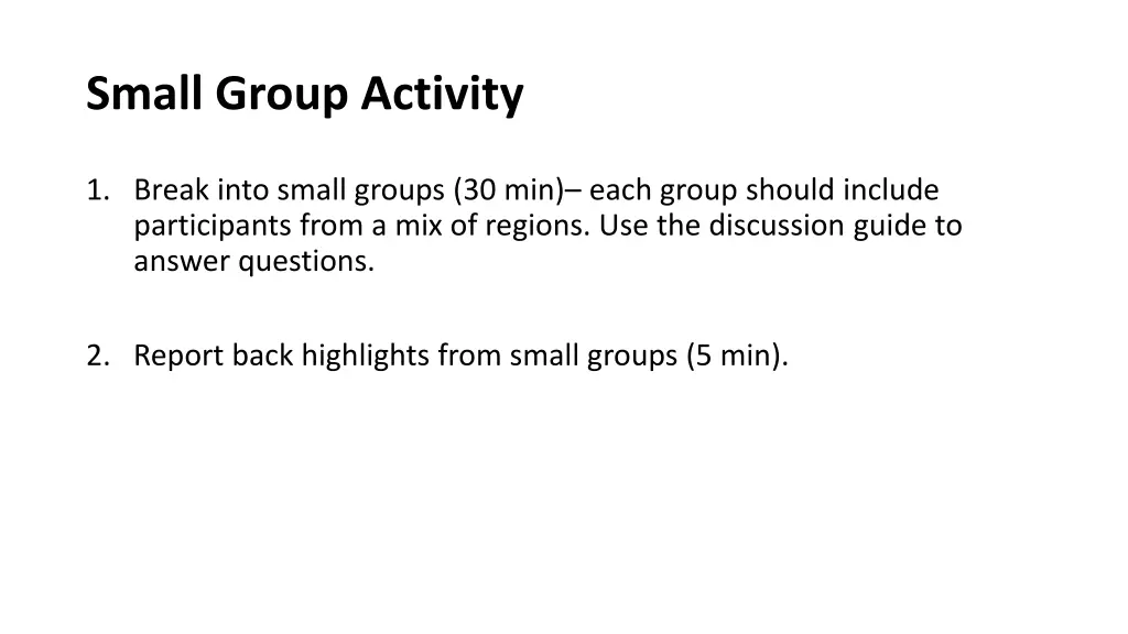 small group activity