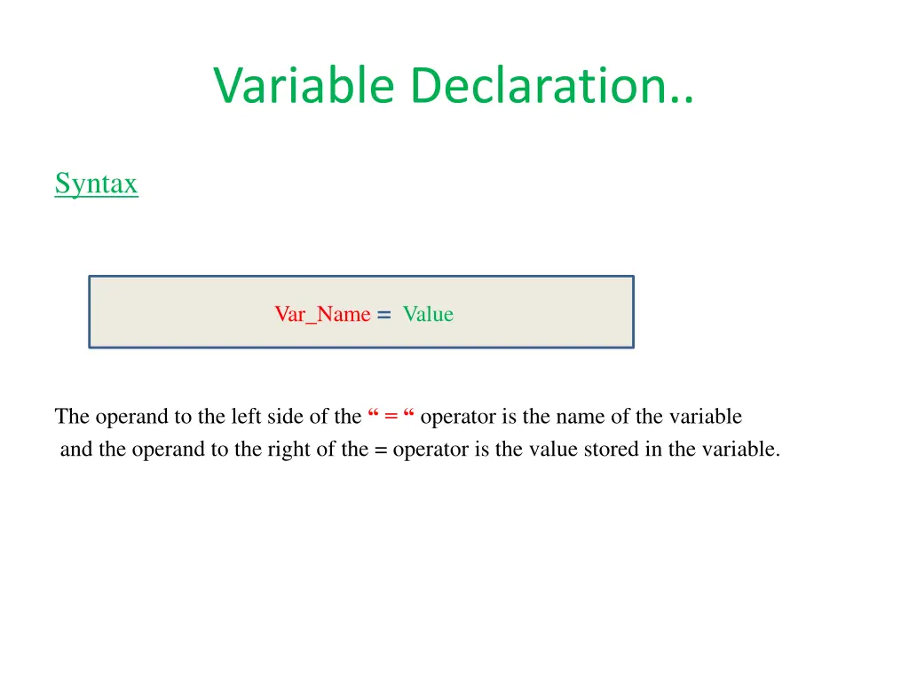variable declaration