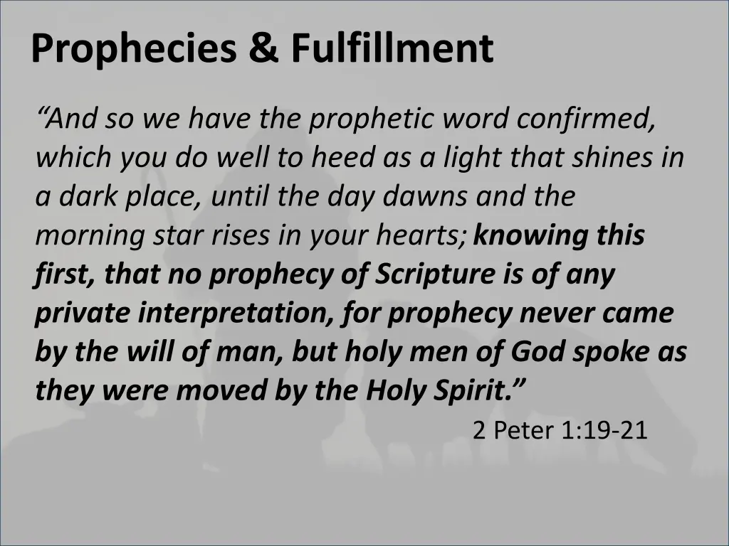 prophecies fulfillment 1