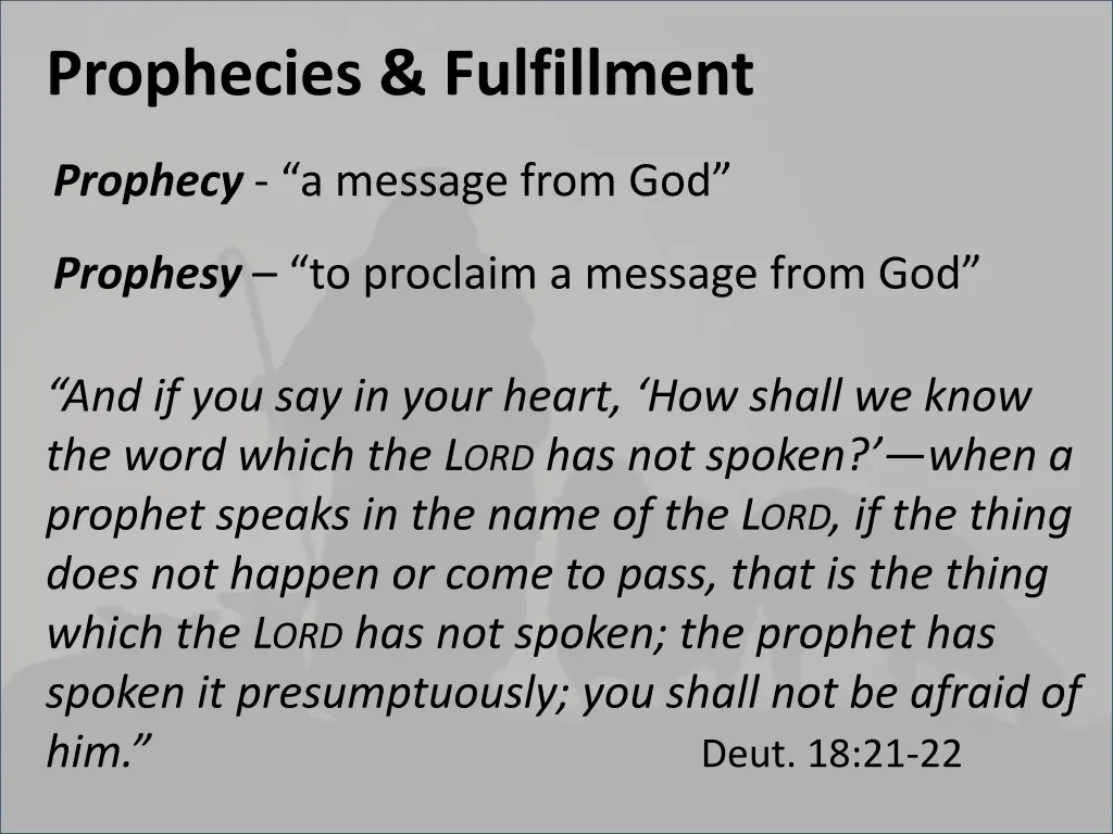 prophecies fulfillment
