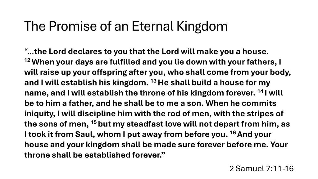 the promise of an eternal kingdom