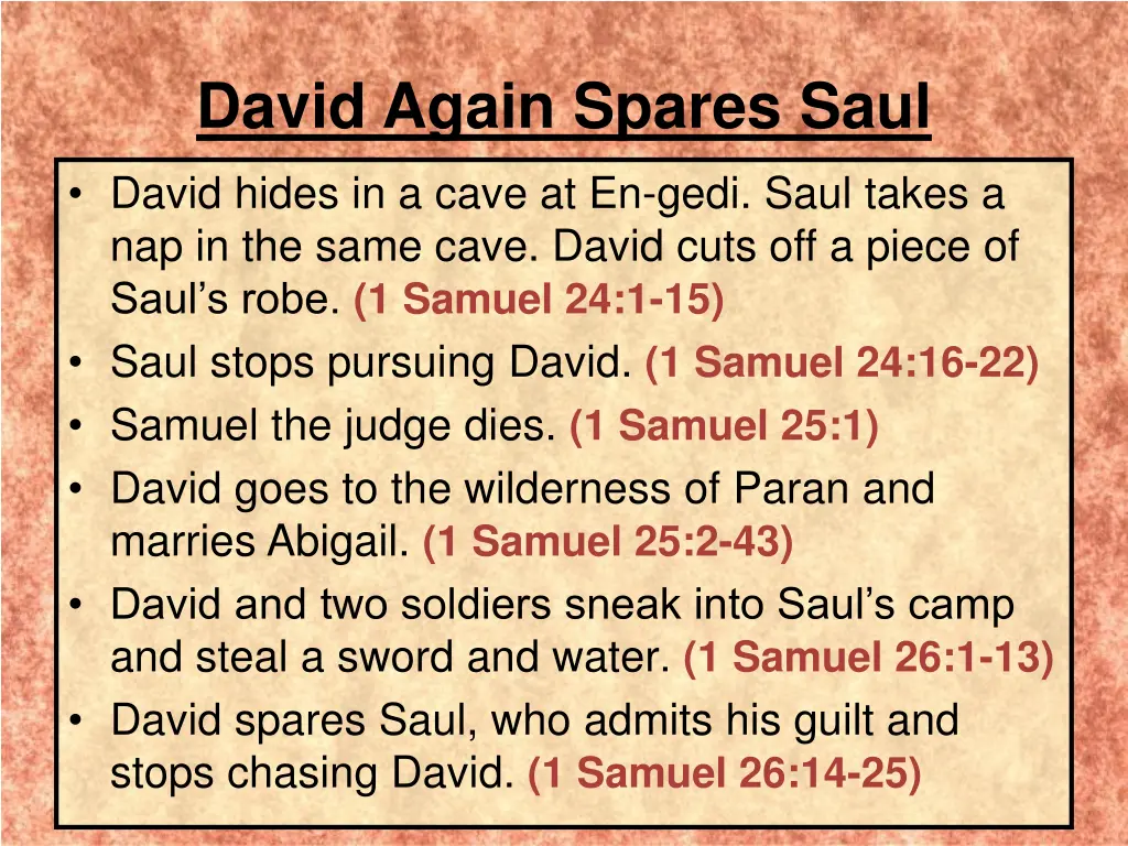 david again spares saul