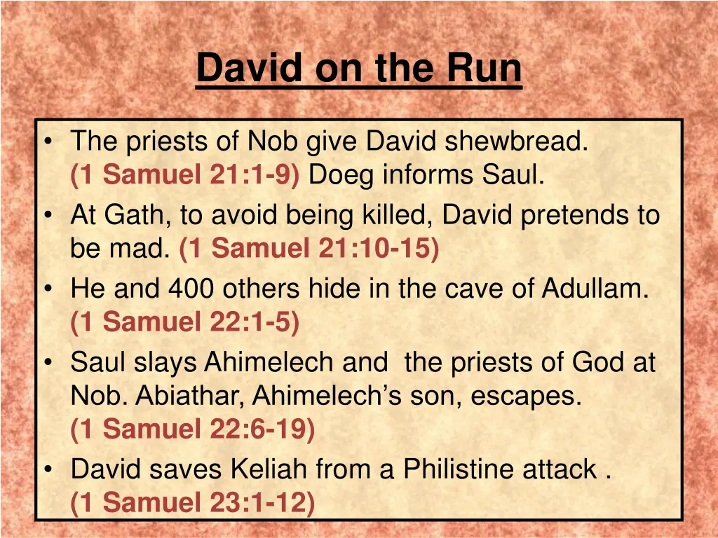 david on the run