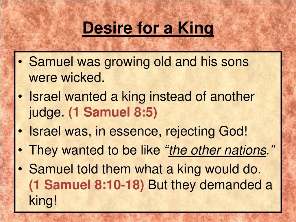 desire for a king
