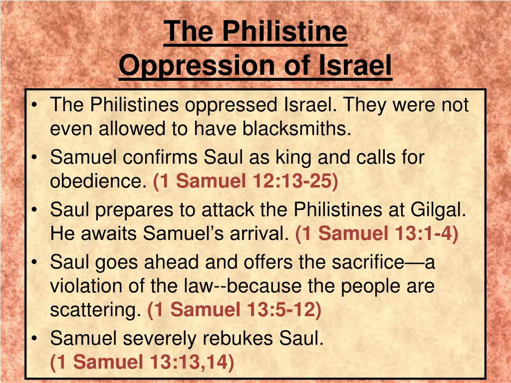 the philistine oppression of israel