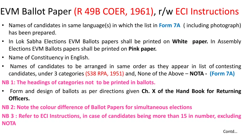 evm ballot paper r 49b coer 1961