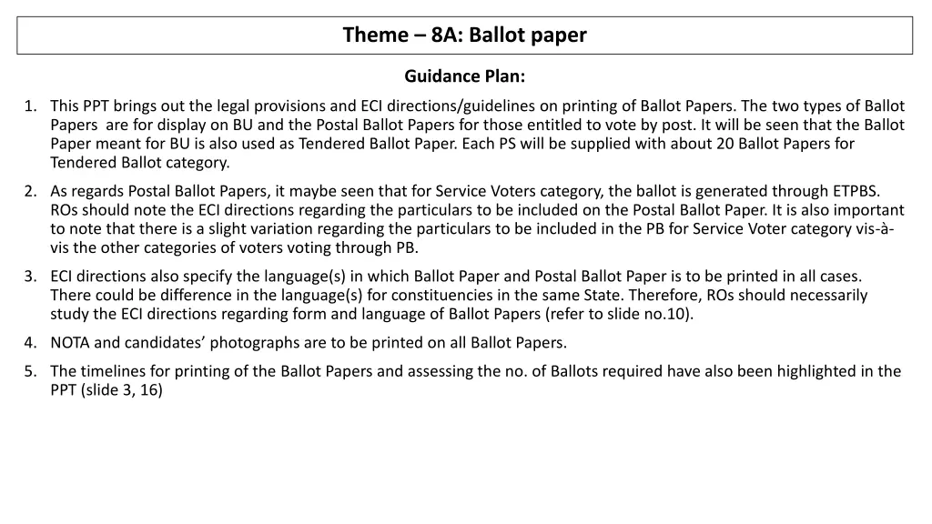 theme 8a ballot paper
