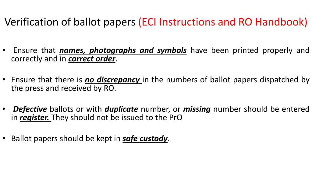 verification of ballot papers eci instructions