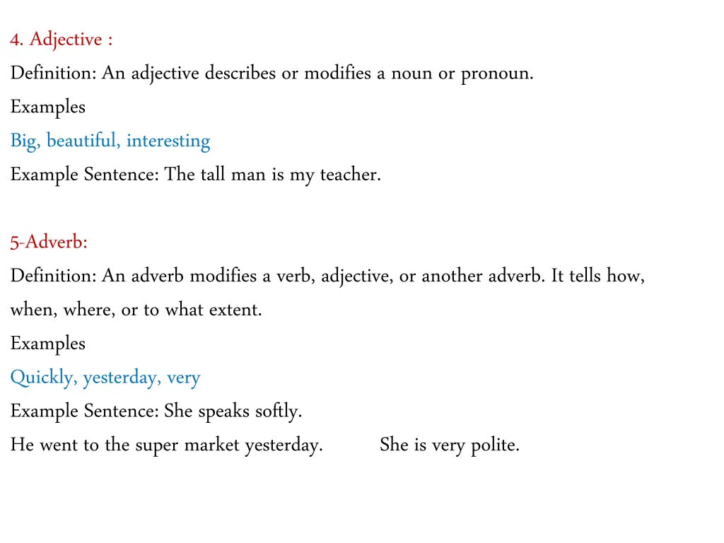 4 adjective definition an adjective describes