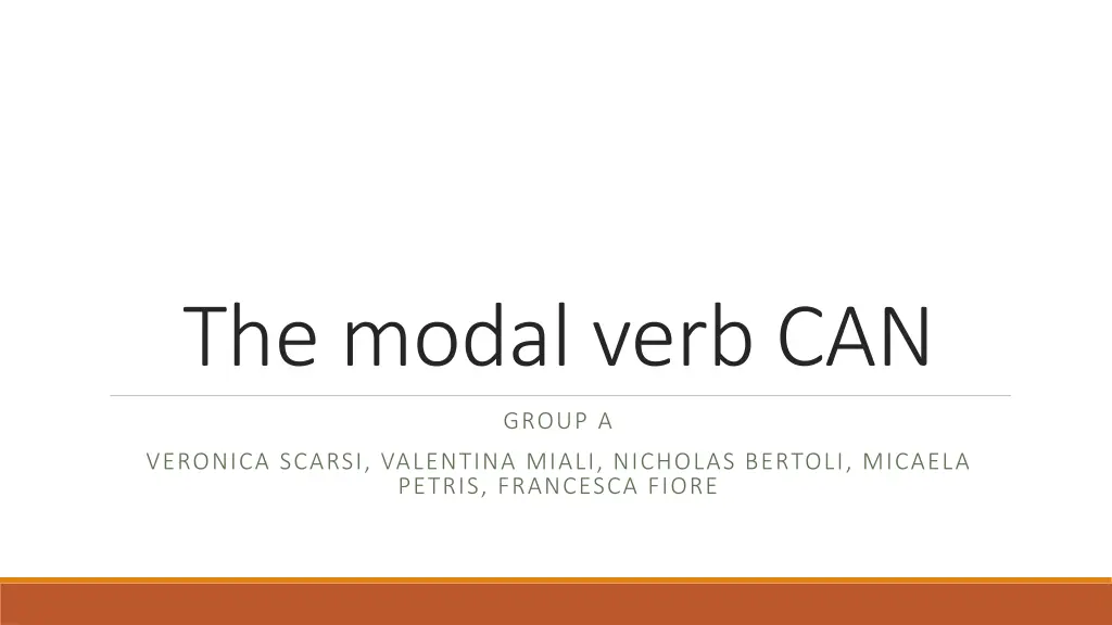 the modal verb can