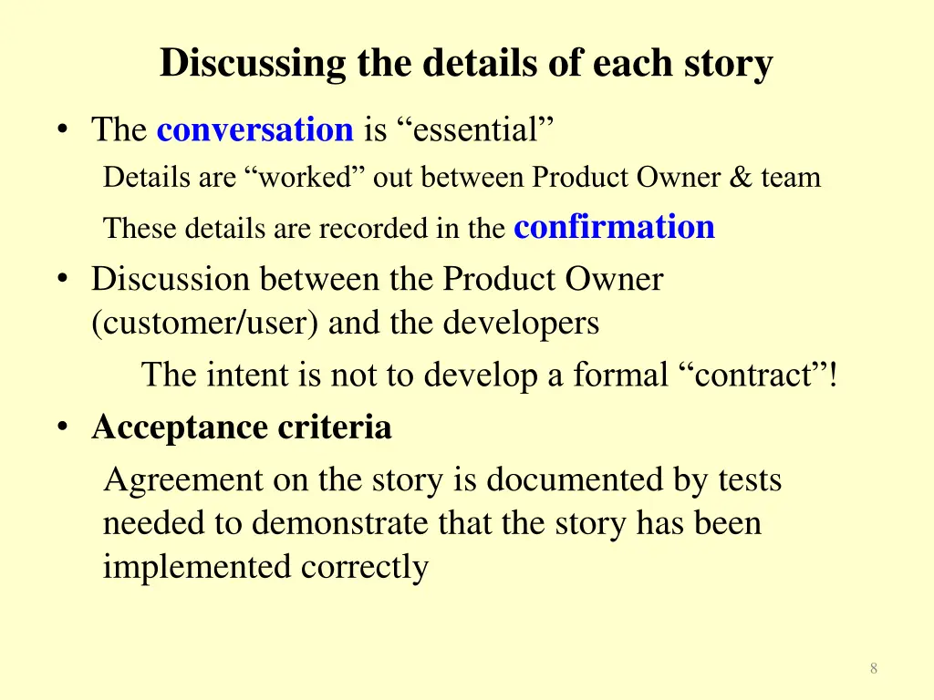 discussing the details of each story