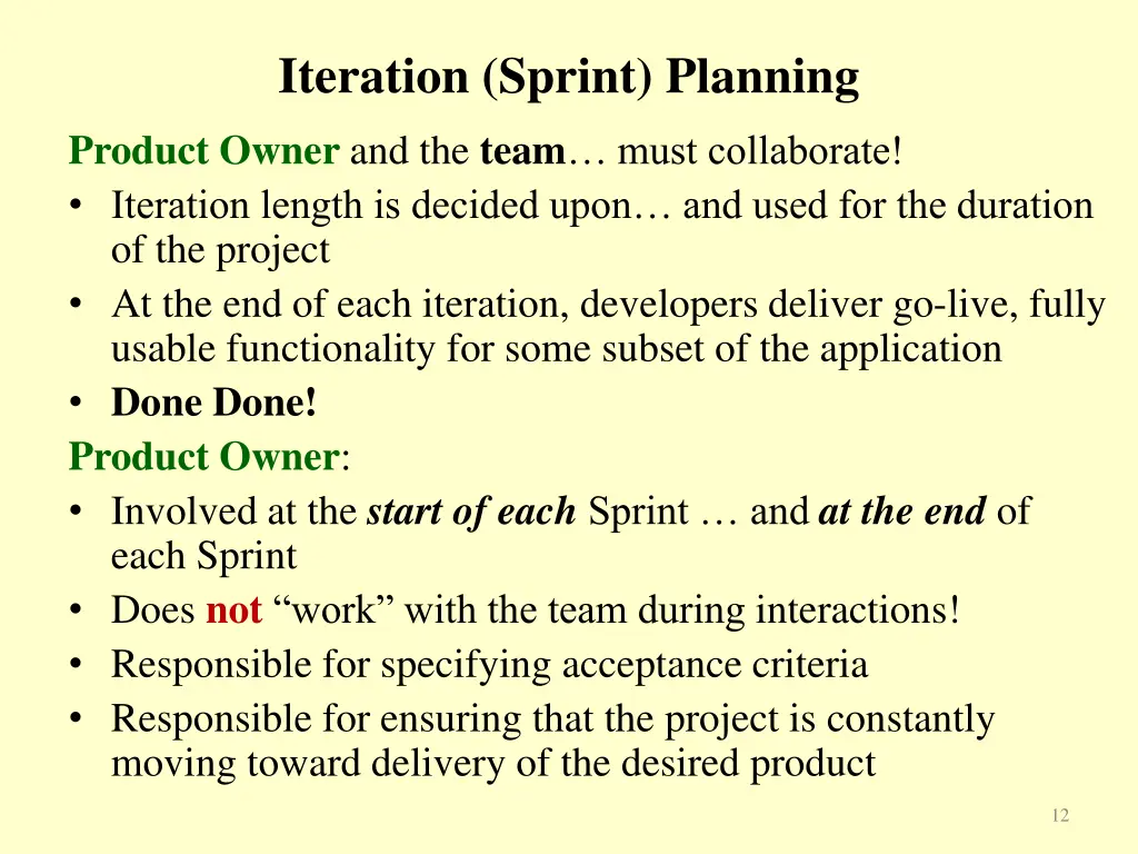 iteration sprint planning