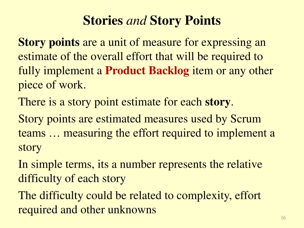 stories and story points