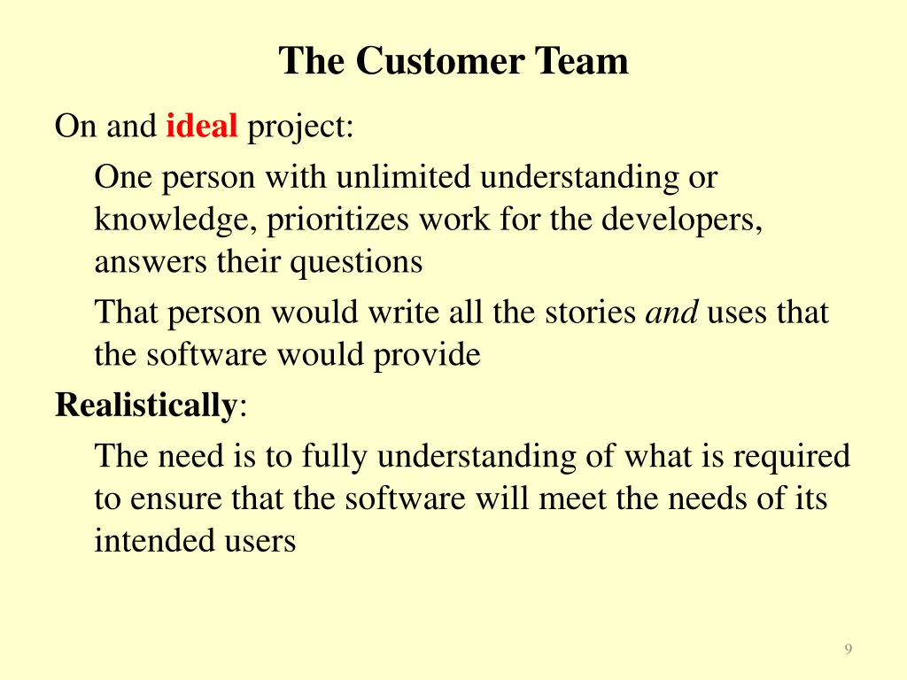 the customer team