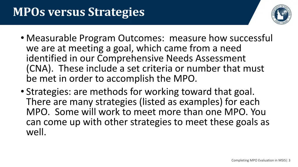 mpos versus strategies