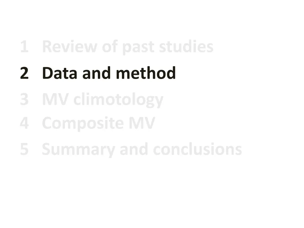 1 review of past studies 2 data and method 1