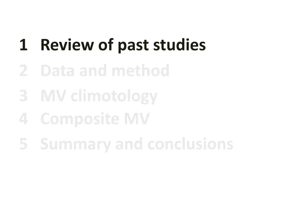 1 review of past studies 2 data and method