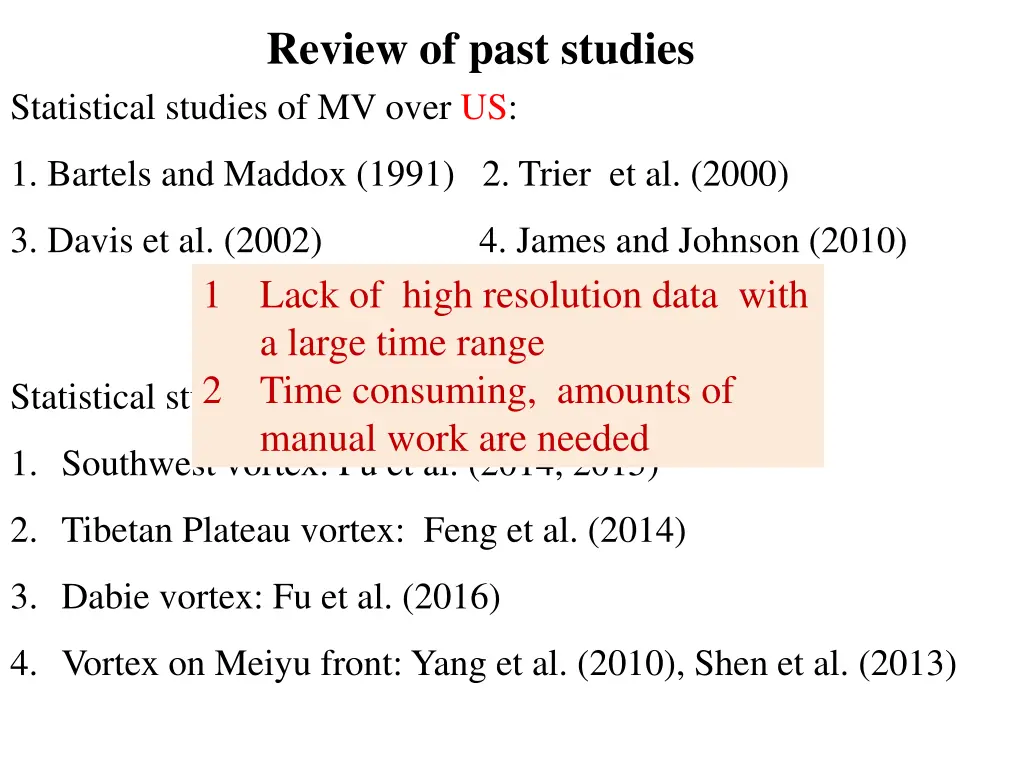 review of past studies
