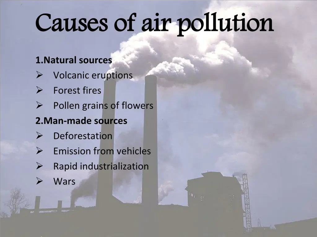 causes of air pollution