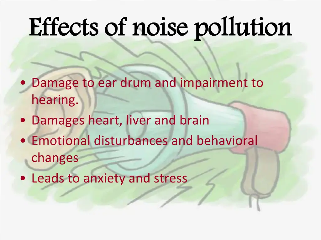 effects of noise pollution
