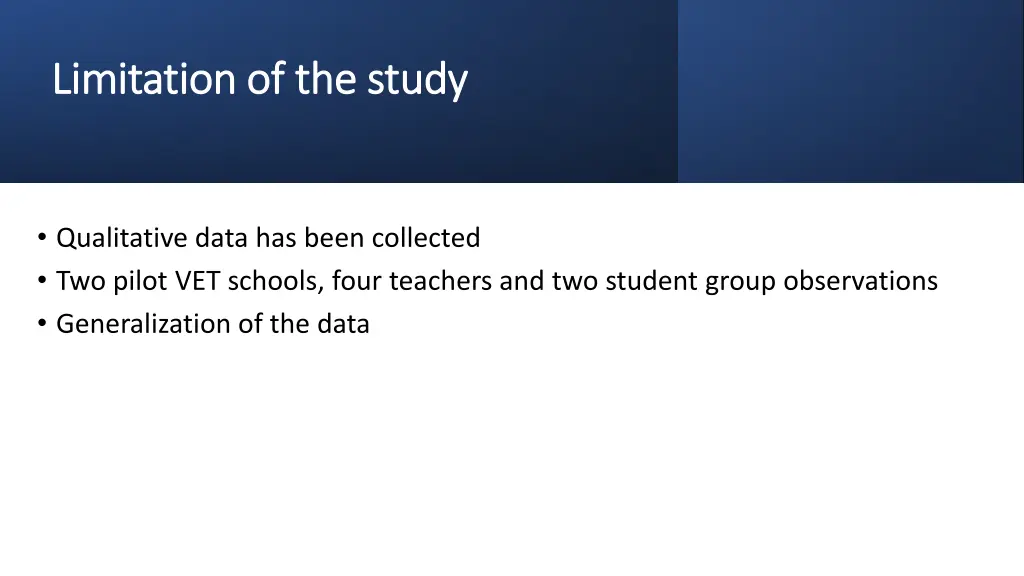 limitation of the study limitation of the study